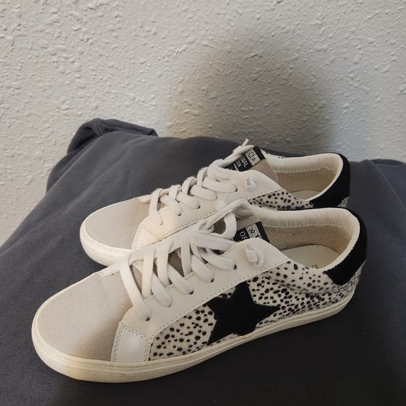 Womens Vici 7.5 Sparkle Leaopard Star Seaker Shoes - Picture 4 of 6